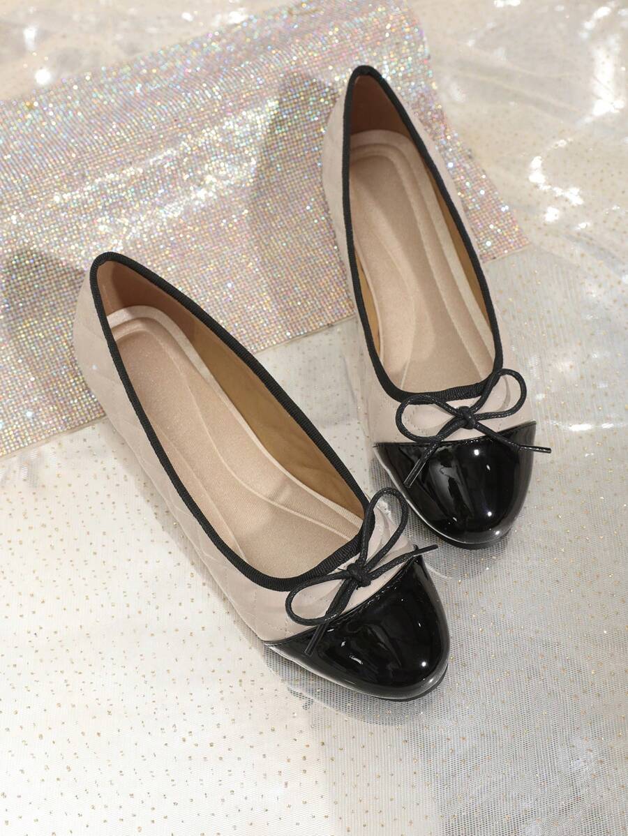 Ballet Flat Shoes, Low-Top Soft Sole Comfortable Lightweight Bow-Knot Granny Fashion Work & Casual Women's Shoes, Brown, Ballet Core - Image 16