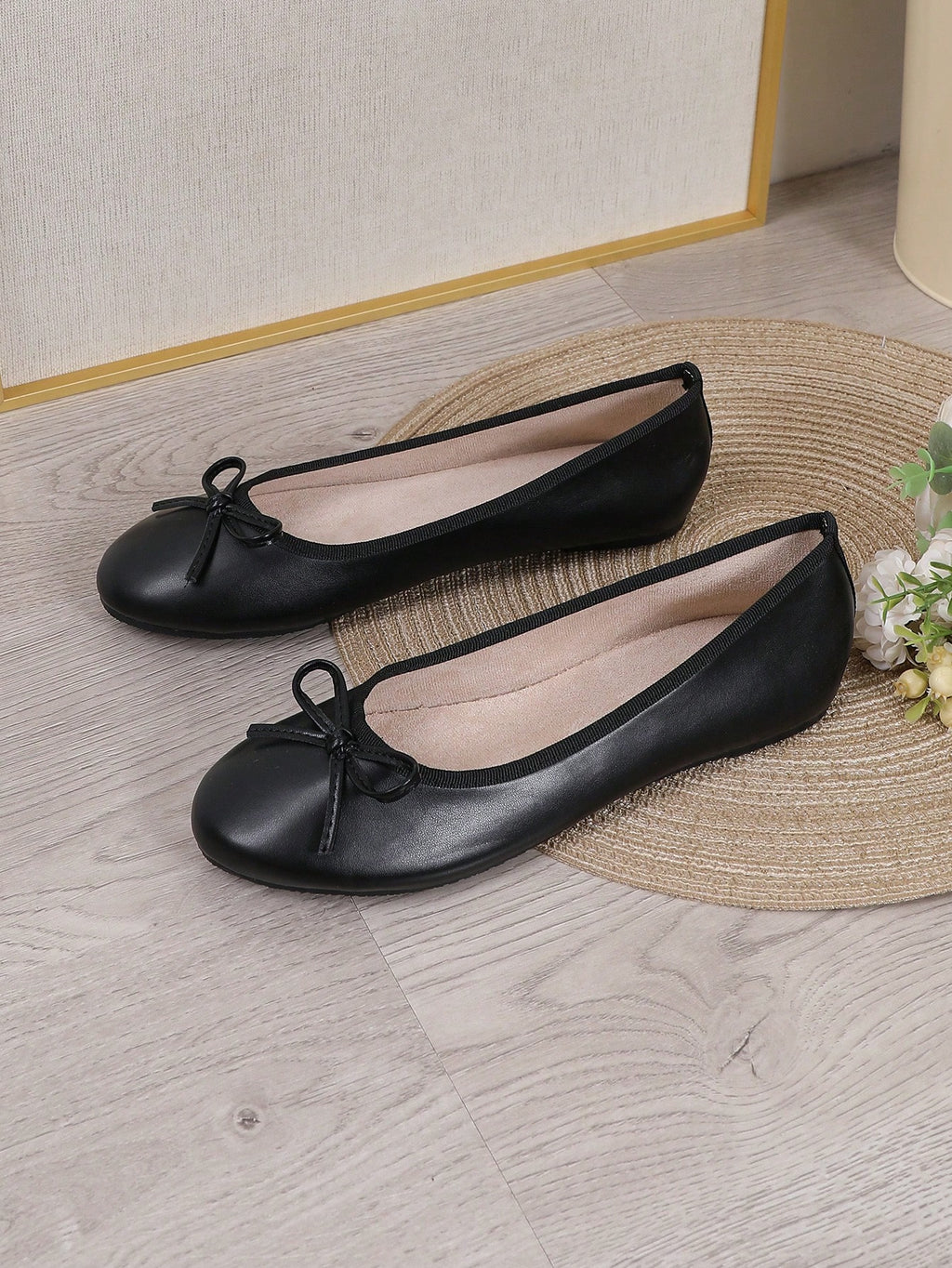 Ballet Flat Shoes, Low-Top Soft Sole Comfortable Lightweight Bow-Knot Granny Fashion Work & Casual Women's Shoes, Brown, Ballet Core