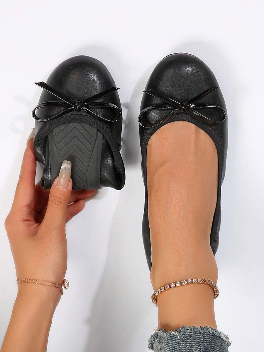 Ballet Flat Shoes, Low-Top Soft Sole Comfortable Lightweight Bow-Knot Granny Fashion Work & Casual Women's Shoes, Brown, Ballet Core - Image 41