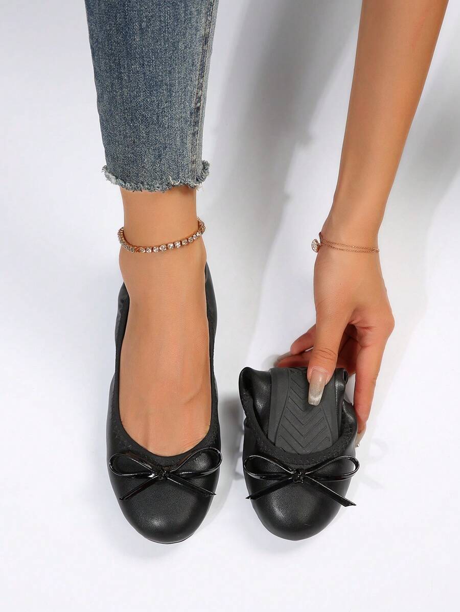 Ballet Flat Shoes, Low-Top Soft Sole Comfortable Lightweight Bow-Knot Granny Fashion Work & Casual Women's Shoes, Brown, Ballet Core - Image 42