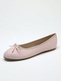 Ballet Flat Shoes, Spring/Autumn Low-Top Soft Sole Comfortable Lightweight Bow-Knot Granny Fashion Work & Casual Women's Shoes, Brown - Image 1