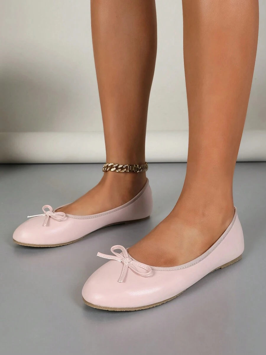 Ballet Flat Shoes, Spring/Autumn Low-Top Soft Sole Comfortable Lightweight Bow-Knot Granny Fashion Work & Casual Women's Shoes, Brown - Image 6