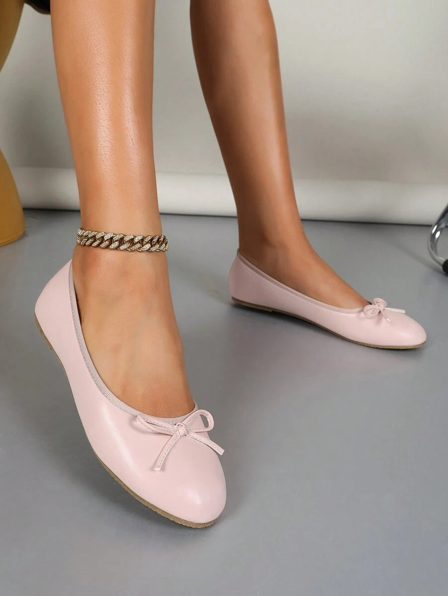 Ballet Flat Shoes, Spring/Autumn Low-Top Soft Sole Comfortable Lightweight Bow-Knot Granny Fashion Work & Casual Women's Shoes, Brown - Image 5