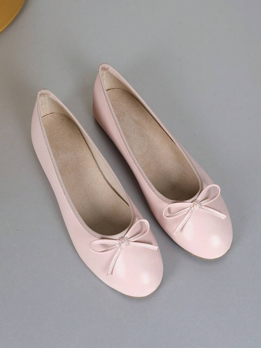 Ballet Flat Shoes, Spring/Autumn Low-Top Soft Sole Comfortable Lightweight Bow-Knot Granny Fashion Work & Casual Women's Shoes, Brown - Image 3