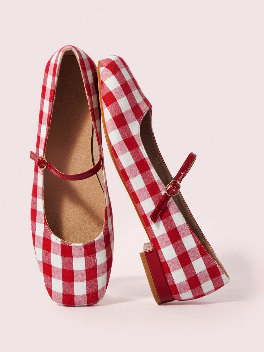 ROMWE Kawaii Women's Red Mary Jane Loafers, Closed Toe, Bow Lace Lolita Ballet Flats For Christmas Y2K 2000s Style - Image 12