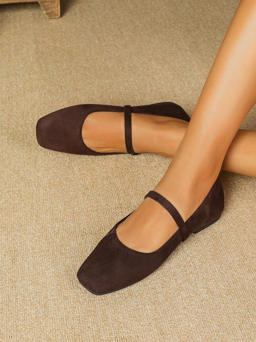 Women's Flat Shoes, Retro Ballet Style, Comfortable Low Heel Flat Shoes, Strap Buckle Suede Mary Jane Flat Shoes, Brown,Mothers Day Gift - Image 10