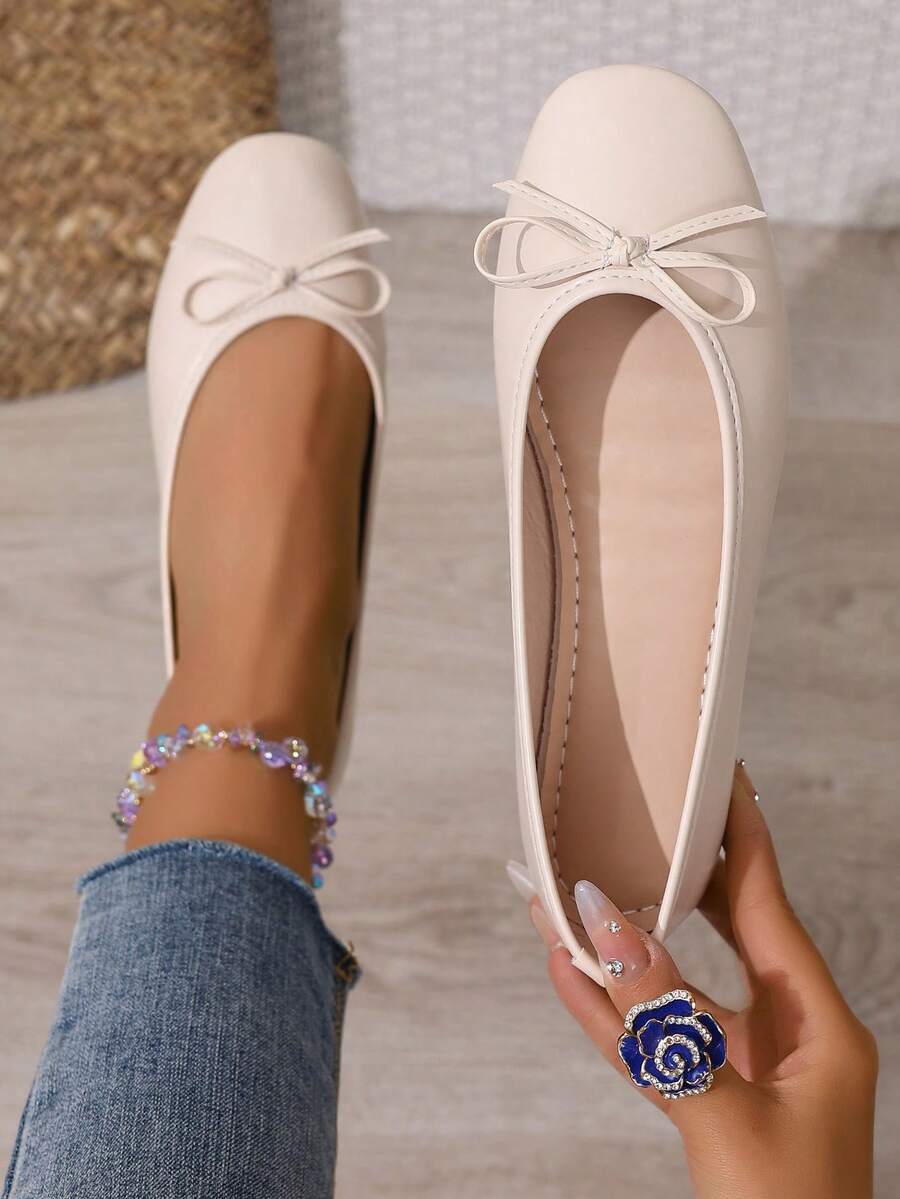 Ballet Flat Shoes, Spring/Autumn Low-Top Soft Sole Comfortable Lightweight Bow-Knot Granny Fashion Work & Casual Women's Shoes, Brown - Image 27