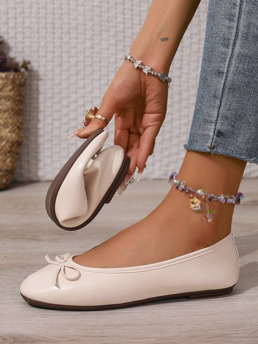 Ballet Flat Shoes, Spring/Autumn Low-Top Soft Sole Comfortable Lightweight Bow-Knot Granny Fashion Work & Casual Women's Shoes, Brown - Image 28