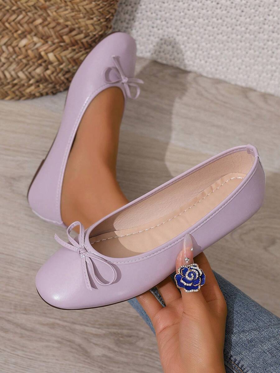 ROMWE Kawaii Women's Red Mary Jane Loafers, Closed Toe, Bow Lace Lolita Ballet Flats For Christmas Y2K 2000s Style - Image 27