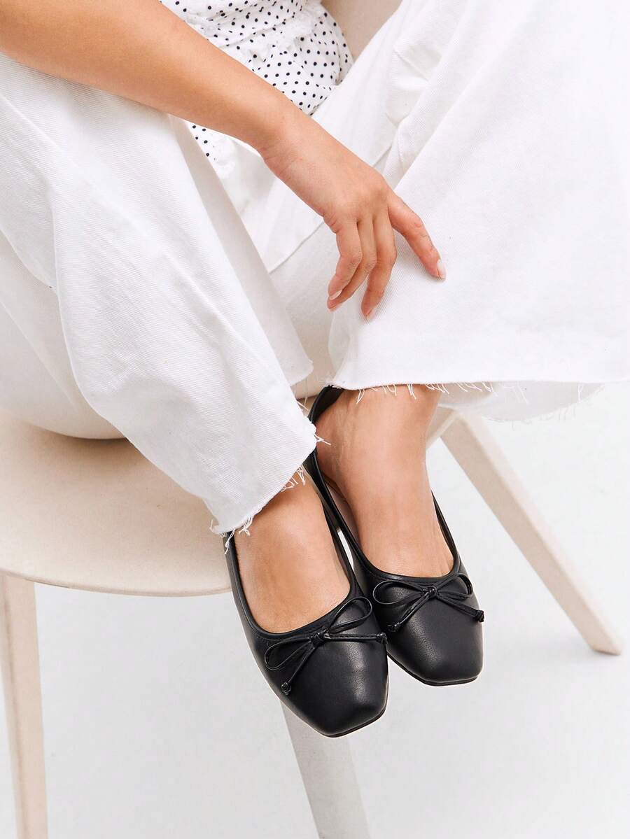 Ballet Flat Shoes, Low-Top Soft Sole Comfortable Lightweight Bow-Knot Granny Fashion Work & Casual Women's Shoes, Brown, Ballet Core - Image 21