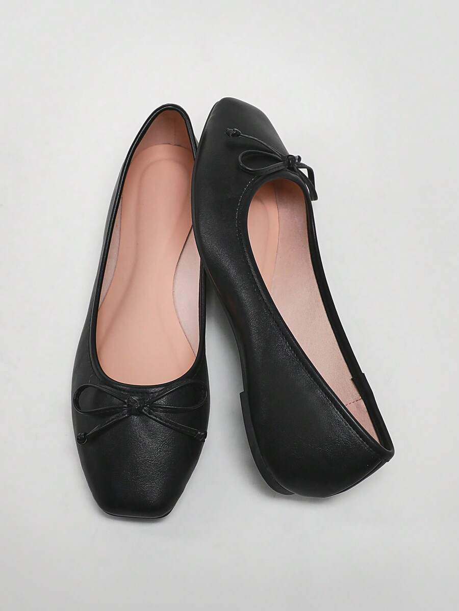 Ballet Flat Shoes, Low-Top Soft Sole Comfortable Lightweight Bow-Knot Granny Fashion Work & Casual Women's Shoes, Brown, Ballet Core - Image 22