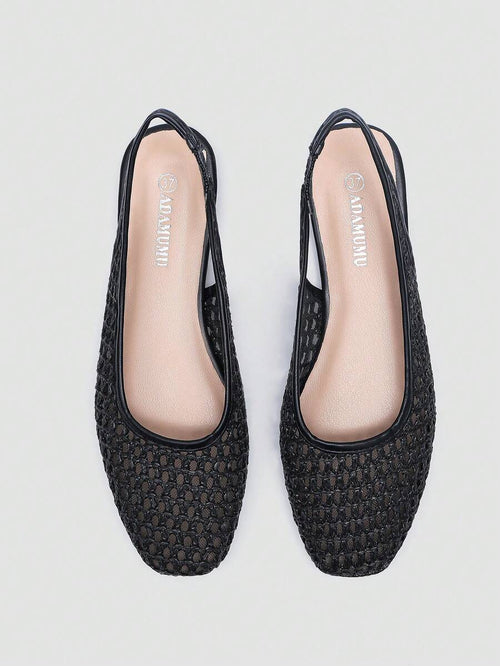 ADAMUMU New Women's High-End Fashion Comfortable Raffia Woven Flat Shoes, Cute For Daily Wear, Spring/Summer Holiday, Vacationcore - Image 1