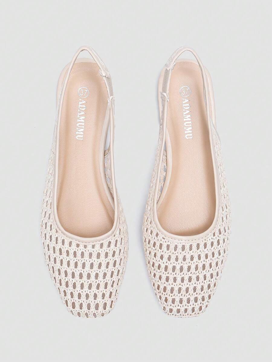 ADAMUMU Oversized Women's Fashion Handmade PU Woven High-End Mary Jane Ballet Shoes With Single Strap And Metal Buckle, Breathable Woven Design, Comfortable Flat Shoes For Daily Commute / Vacation Casual Wear, Ballet Core - Image 19