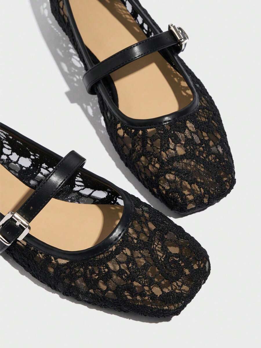 2025 Autumn Women's Round Toe Mesh Ballet Flats, Embroidered Floral & Pearl Decor Design, Elegant Minimalist Breathable Retro Mary Jane Slip-On Style - Image 13