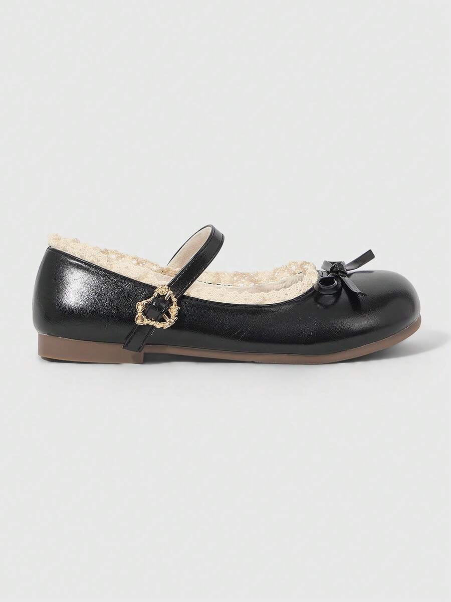 ROMWE Kawaii Women Shoes Brown Loafers Closed Toe Mary Jane Shoes Bow Lace Lolita Shoes Ballet Dance Shoes Women's Flat Shoes - Image 2