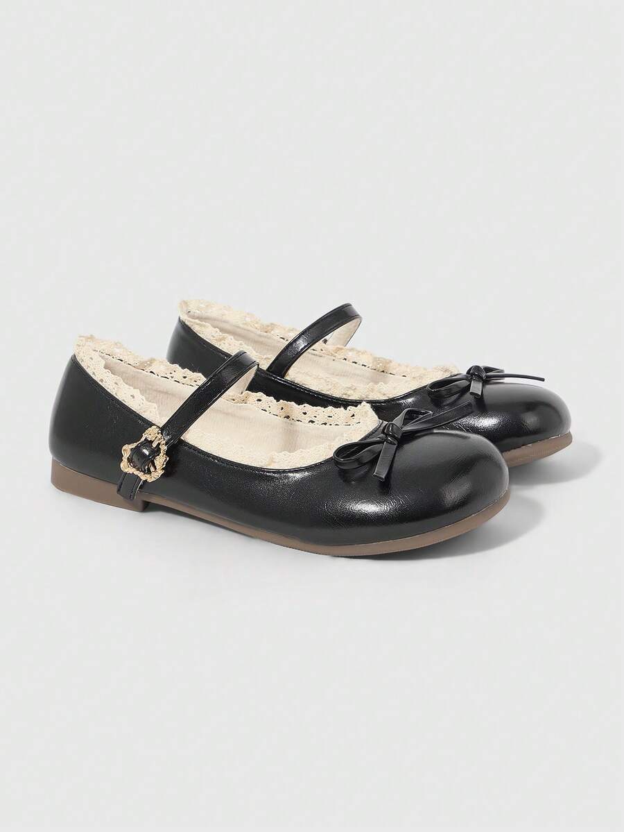ROMWE Kawaii Women Shoes Brown Loafers Closed Toe Mary Jane Shoes Bow Lace Lolita Shoes Ballet Dance Shoes Women's Flat Shoes - Image 3