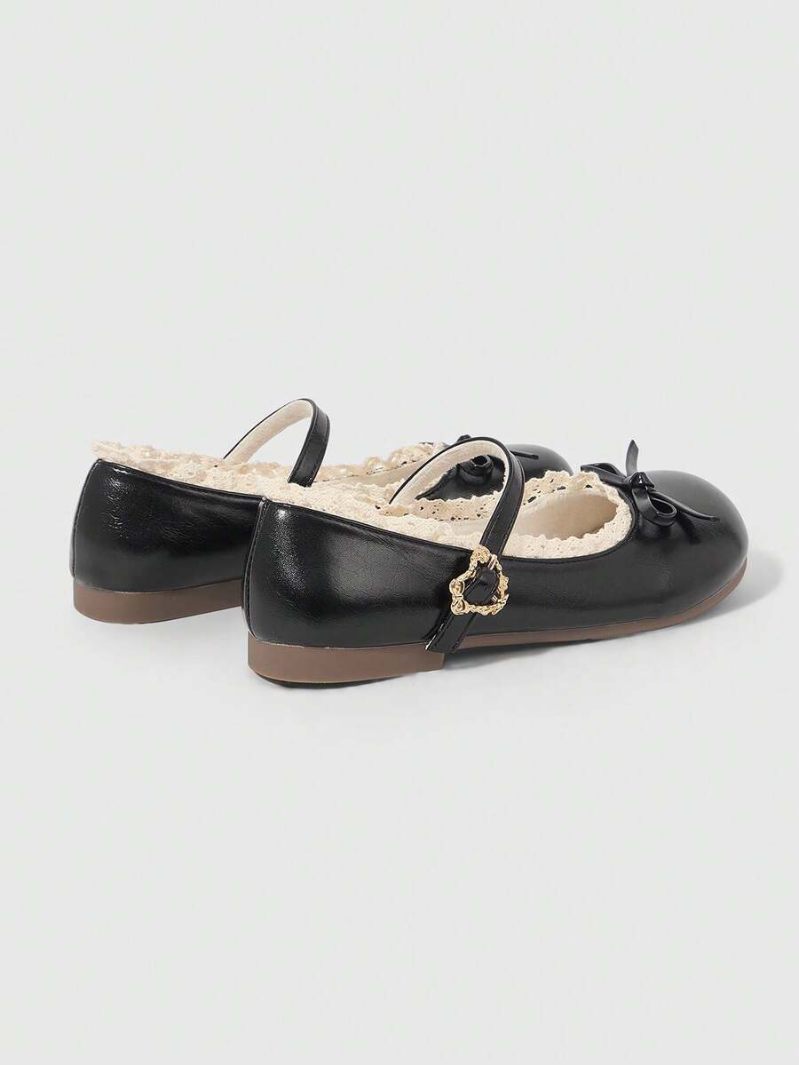 ROMWE Kawaii Women Shoes Brown Loafers Closed Toe Mary Jane Shoes Bow Lace Lolita Shoes Ballet Dance Shoes Women's Flat Shoes - Image 4