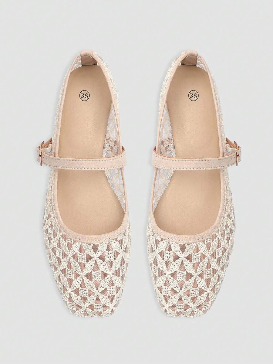 ADAMUMU Oversized Women's Fashion Handmade PU Woven High-End Mary Jane Ballet Shoes With Single Strap And Metal Buckle, Breathable Woven Design, Comfortable Flat Shoes For Daily Commute / Vacation Casual Wear, Ballet Core - Image 17