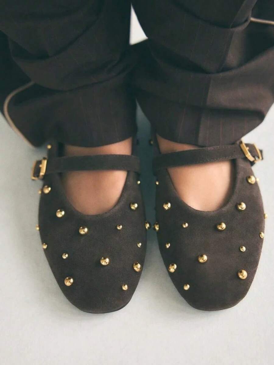 Women's Flat Shoes, Retro Ballet Style, Comfortable Low Heel Flat Shoes, Strap Buckle Suede Mary Jane Flat Shoes, Brown,Mothers Day Gift - Image 20