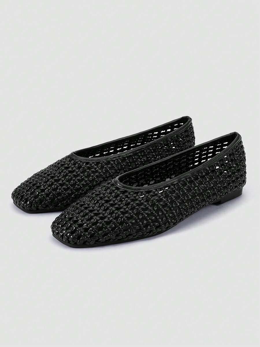 Nöista A Pair Of Fashionable Brown Flat Mesh Ballet Shoes, Featuring Breathable Mesh Design And Delicate Lace-Up Details, Creating A Modern Feminine Look. - Image 30