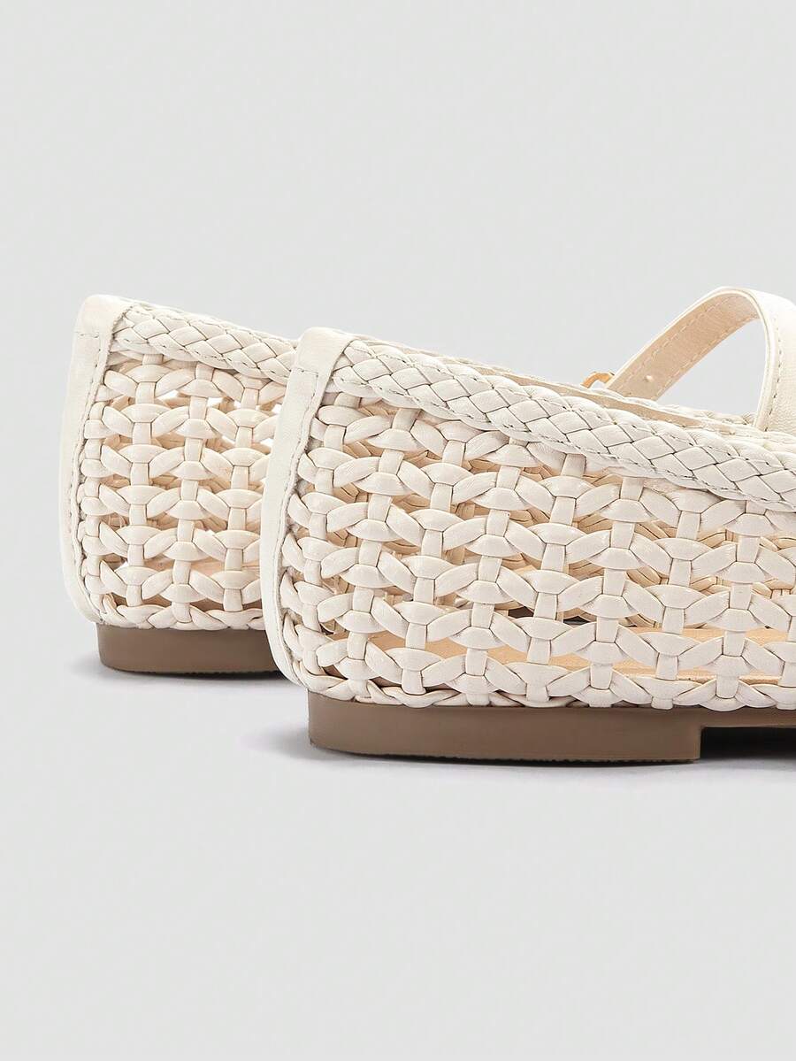 ADAMUMU Oversized Women's Fashion Handmade PU Woven High-End Mary Jane Ballet Shoes With Single Strap And Metal Buckle, Breathable Woven Design, Comfortable Flat Shoes For Daily Commute / Vacation Casual Wear, Ballet Core - Image 8