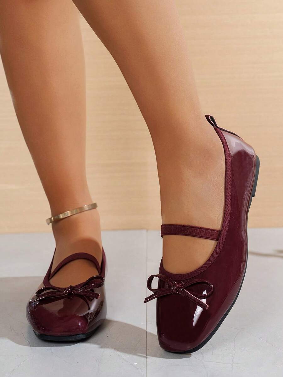 ROMWE Kawaii Women's Red Mary Jane Loafers, Closed Toe, Bow Lace Lolita Ballet Flats For Christmas Y2K 2000s Style - Image 37