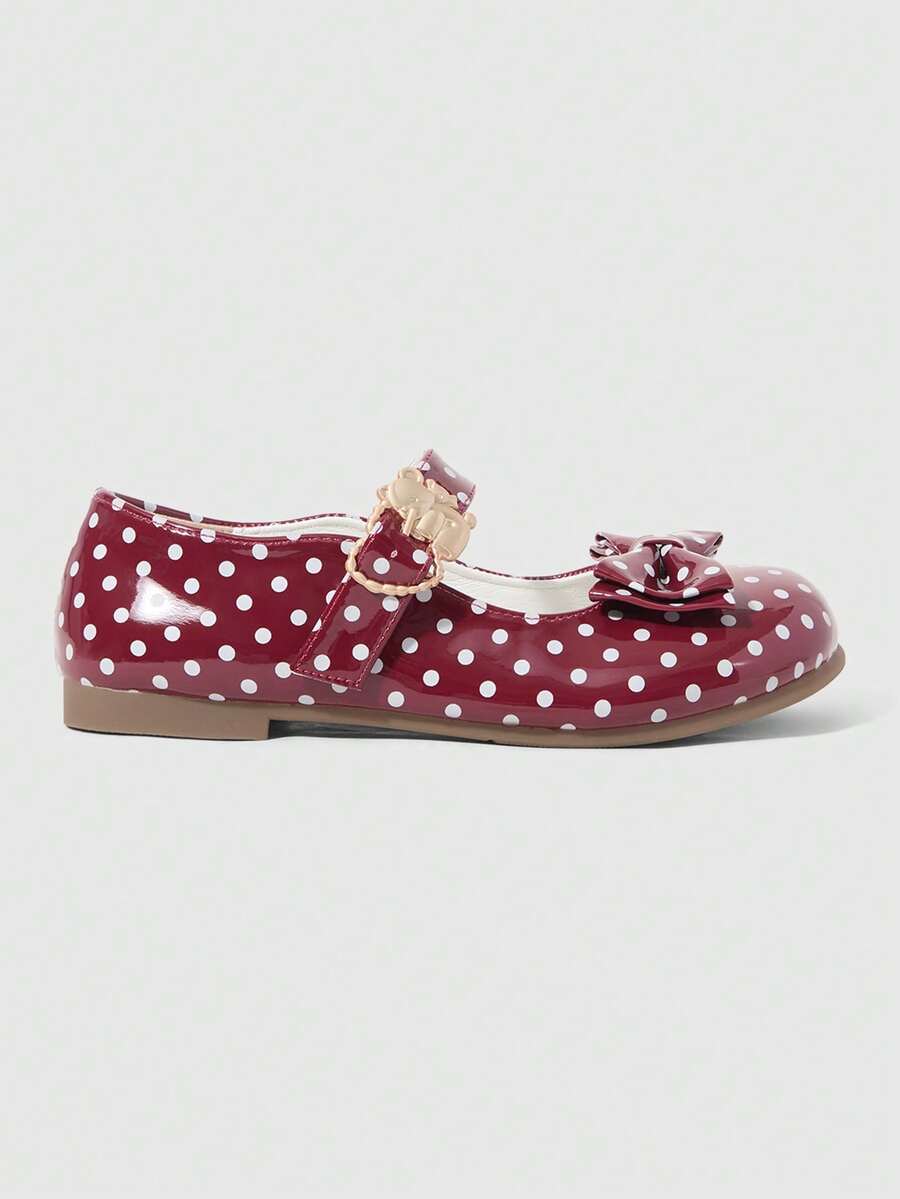 ROMWE Kawaii Women's Red Mary Jane Loafers, Closed Toe, Bow Lace Lolita Ballet Flats For Christmas Y2K 2000s Style - Image 9