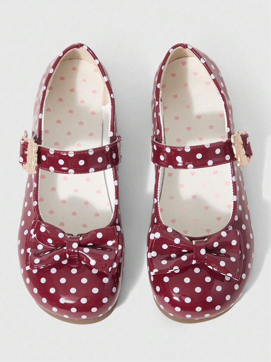 ROMWE Kawaii Women's Red Mary Jane Loafers, Closed Toe, Bow Lace Lolita Ballet Flats For Christmas Y2K 2000s Style - Image 7
