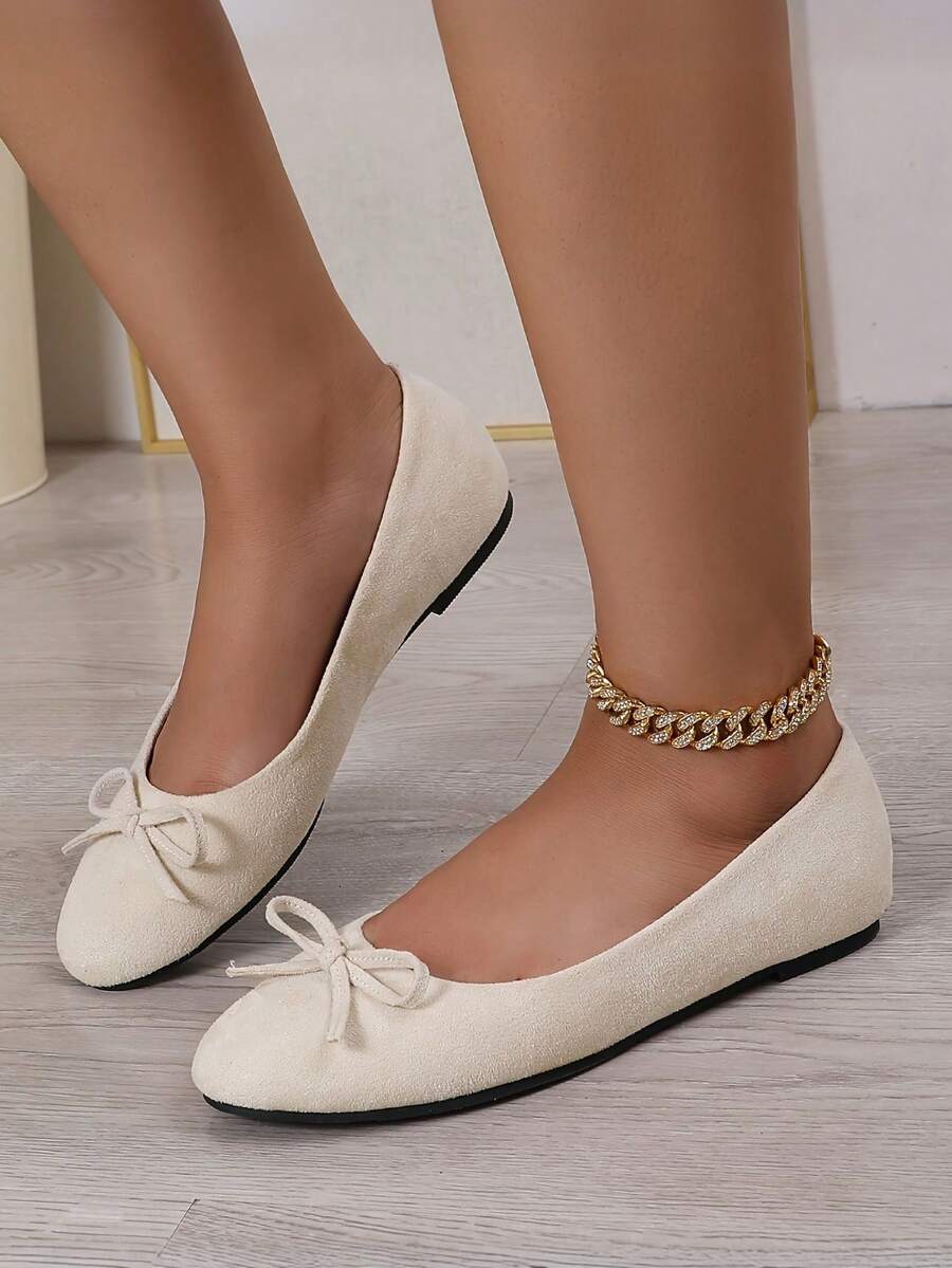 Ballet Flat Shoes, Low-Top Soft Sole Comfortable Lightweight Bow-Knot Granny Fashion Work & Casual Women's Shoes, Brown, Ballet Core - Image 48