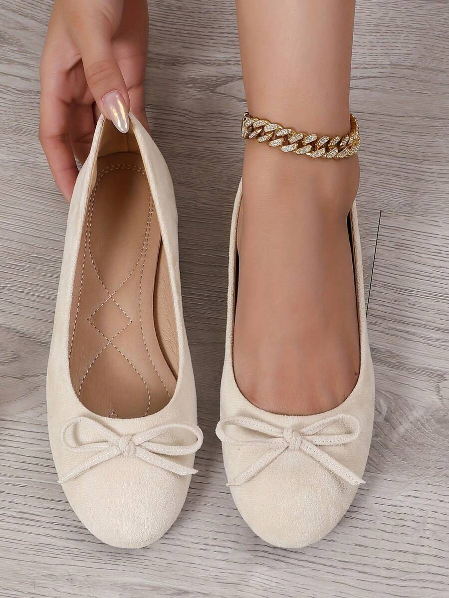 Ballet Flat Shoes, Low-Top Soft Sole Comfortable Lightweight Bow-Knot Granny Fashion Work & Casual Women's Shoes, Brown, Ballet Core - Image 47