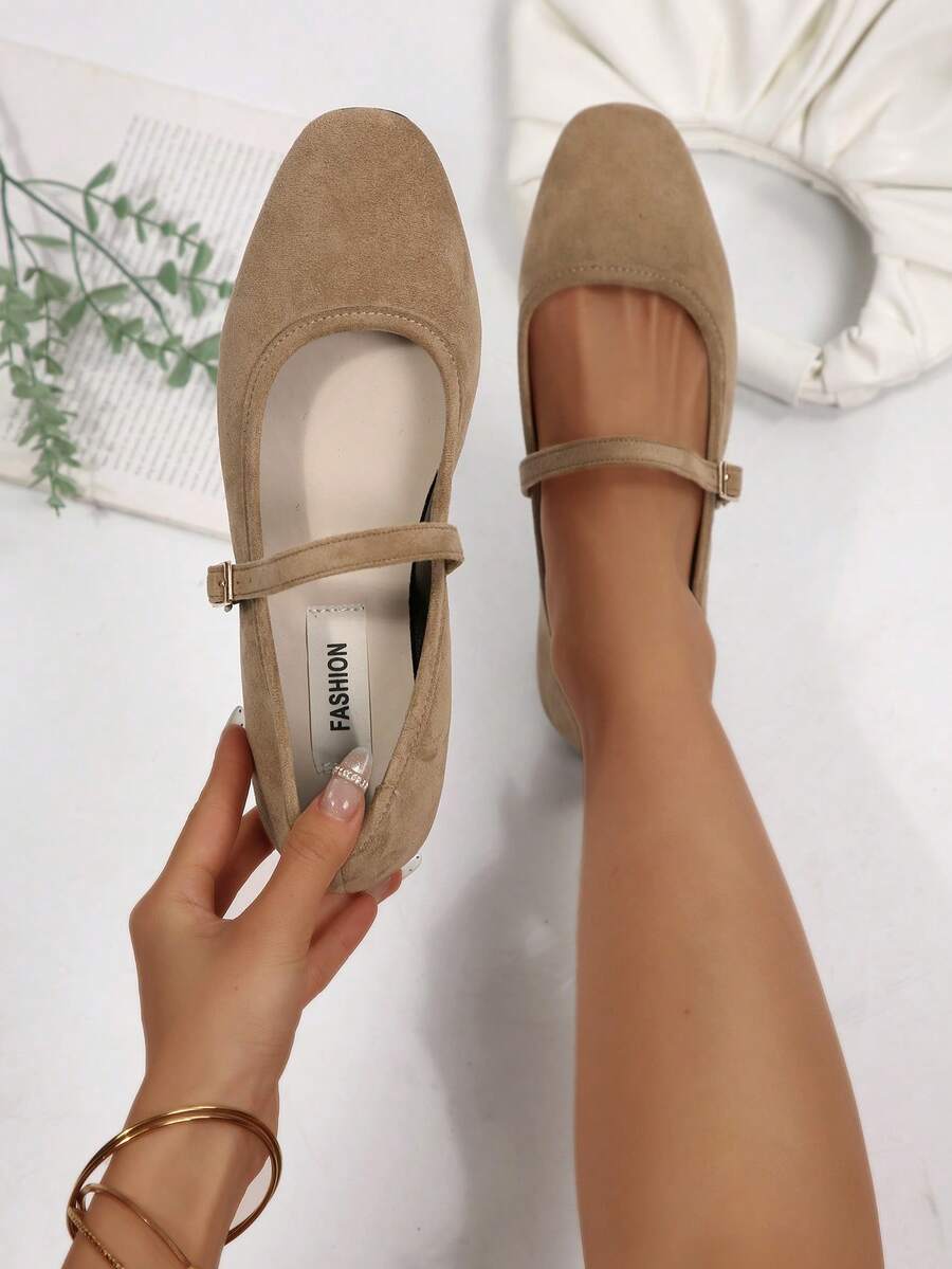 Women's Flat Shoes, Retro Ballet Style, Comfortable Low Heel Flat Shoes, Strap Buckle Suede Mary Jane Flat Shoes, Brown,Mothers Day Gift - Image 15