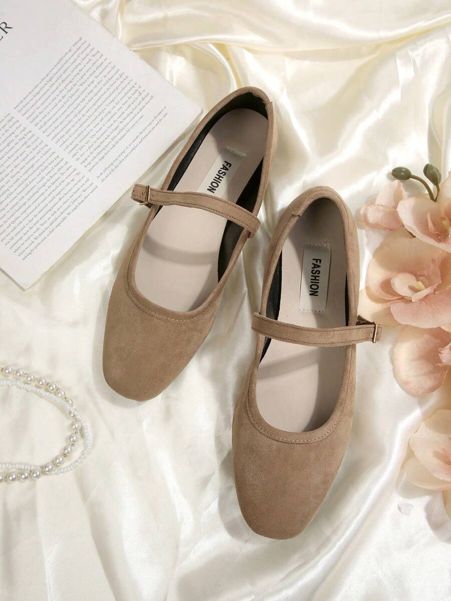 Women's Flat Shoes, Retro Ballet Style, Comfortable Low Heel Flat Shoes, Strap Buckle Suede Mary Jane Flat Shoes, Brown,Mothers Day Gift - Image 16