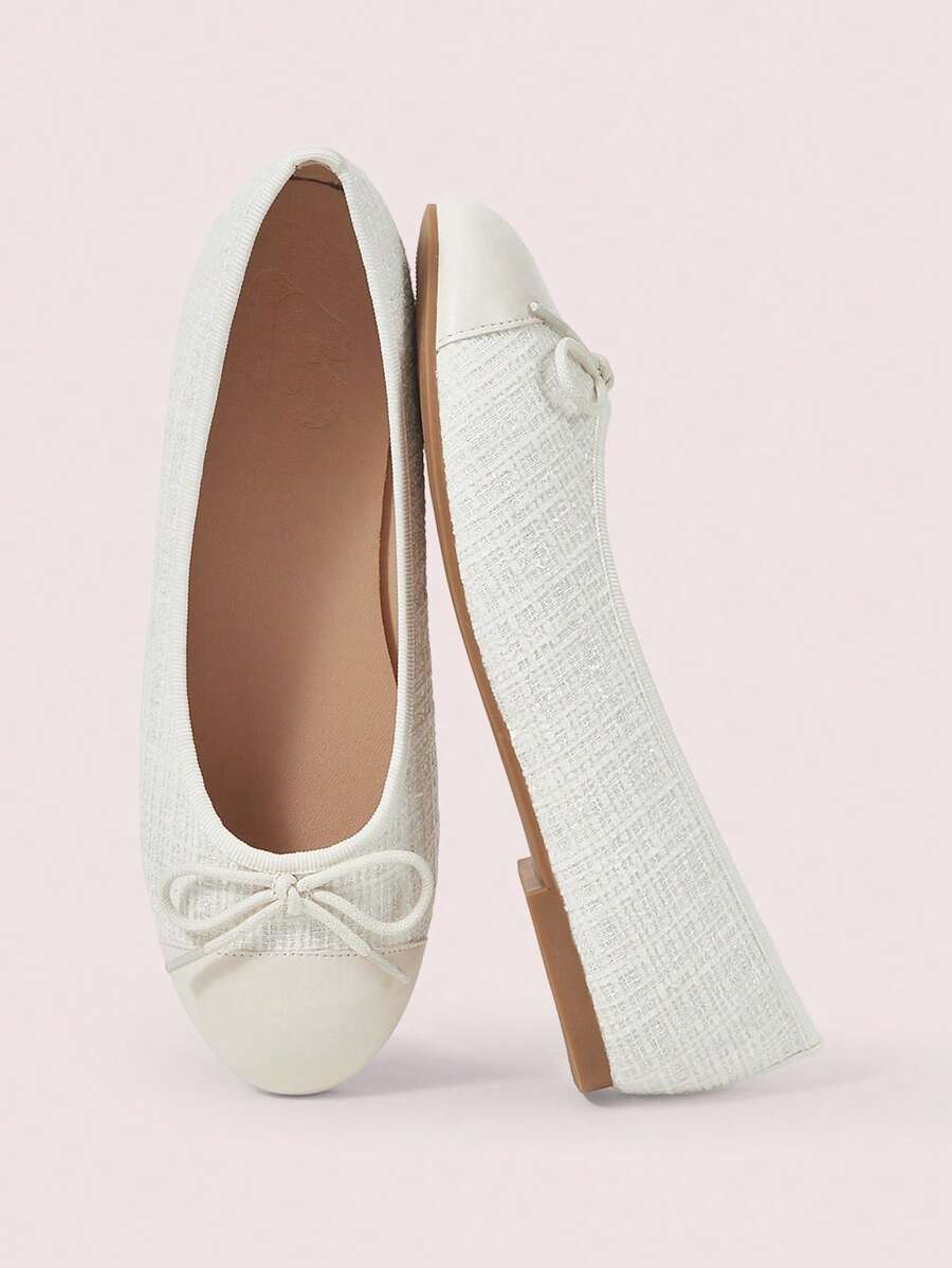 Women's Brown Ballet Flat Shoes, Low-Top Soft Sole Comfortable Lightweight Bow-Knot Granny Style Fashion Work & Casual Wear, Spring/Autumn - Image 23
