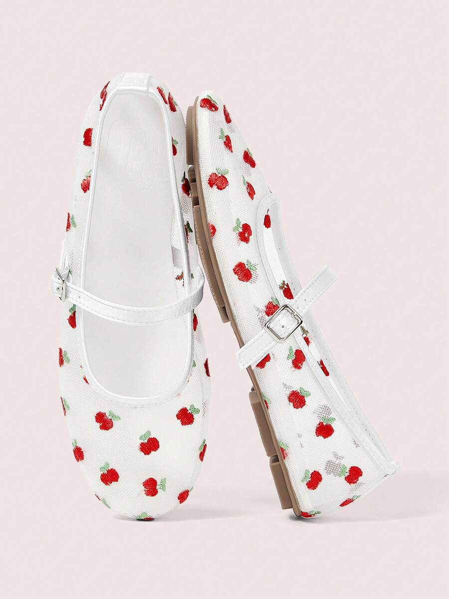 ROMWE Kawaii Women's Red Mary Jane Loafers, Closed Toe, Bow Lace Lolita Ballet Flats For Christmas Y2K 2000s Style - Image 28