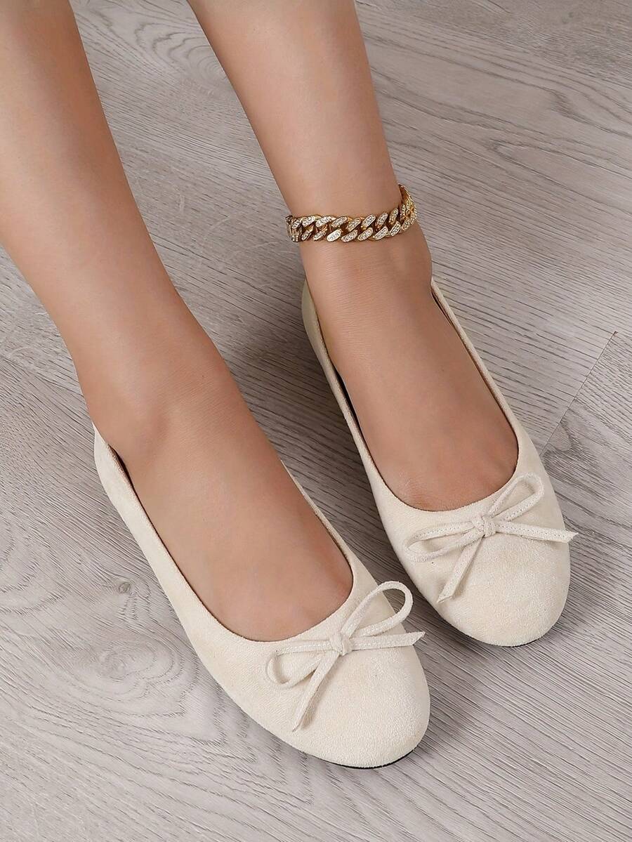 Women's Brown Ballet Flat Shoes, Low-Top Soft Sole Comfortable Lightweight Bow-Knot Granny Style Fashion Work & Casual Wear, Spring/Autumn - Image 42