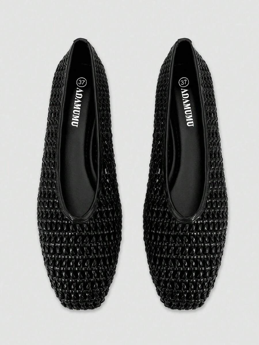 Nöista A Pair Of Fashionable Brown Flat Mesh Ballet Shoes, Featuring Breathable Mesh Design And Delicate Lace-Up Details, Creating A Modern Feminine Look. - Image 29