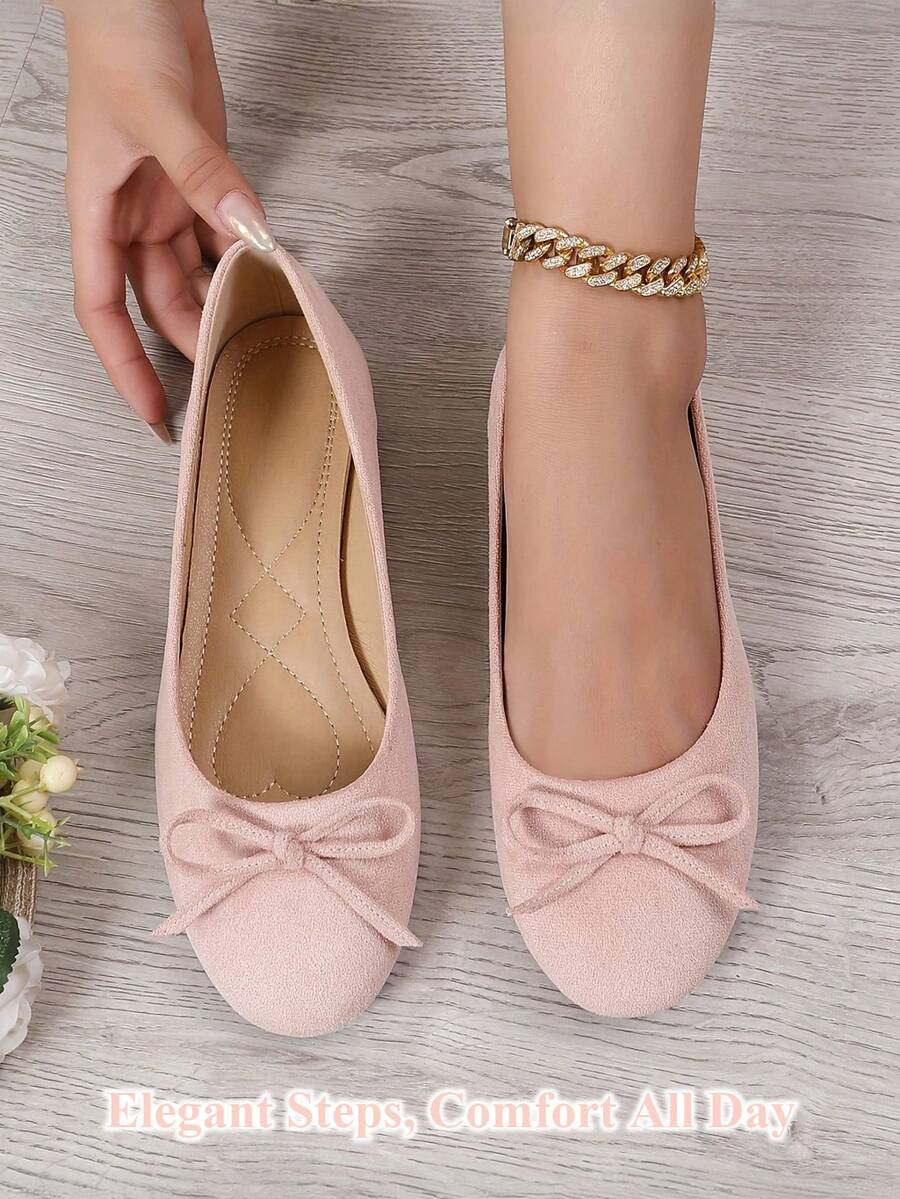 Ballet Flat Shoes, Spring/Autumn Low-Top Soft Sole Comfortable Lightweight Bow-Knot Granny Fashion Work & Casual Women's Shoes, Brown - Image 45