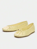 2026 Spring/Summer New Women's Shoes, Bow Decor Ballet Flats - Image 1