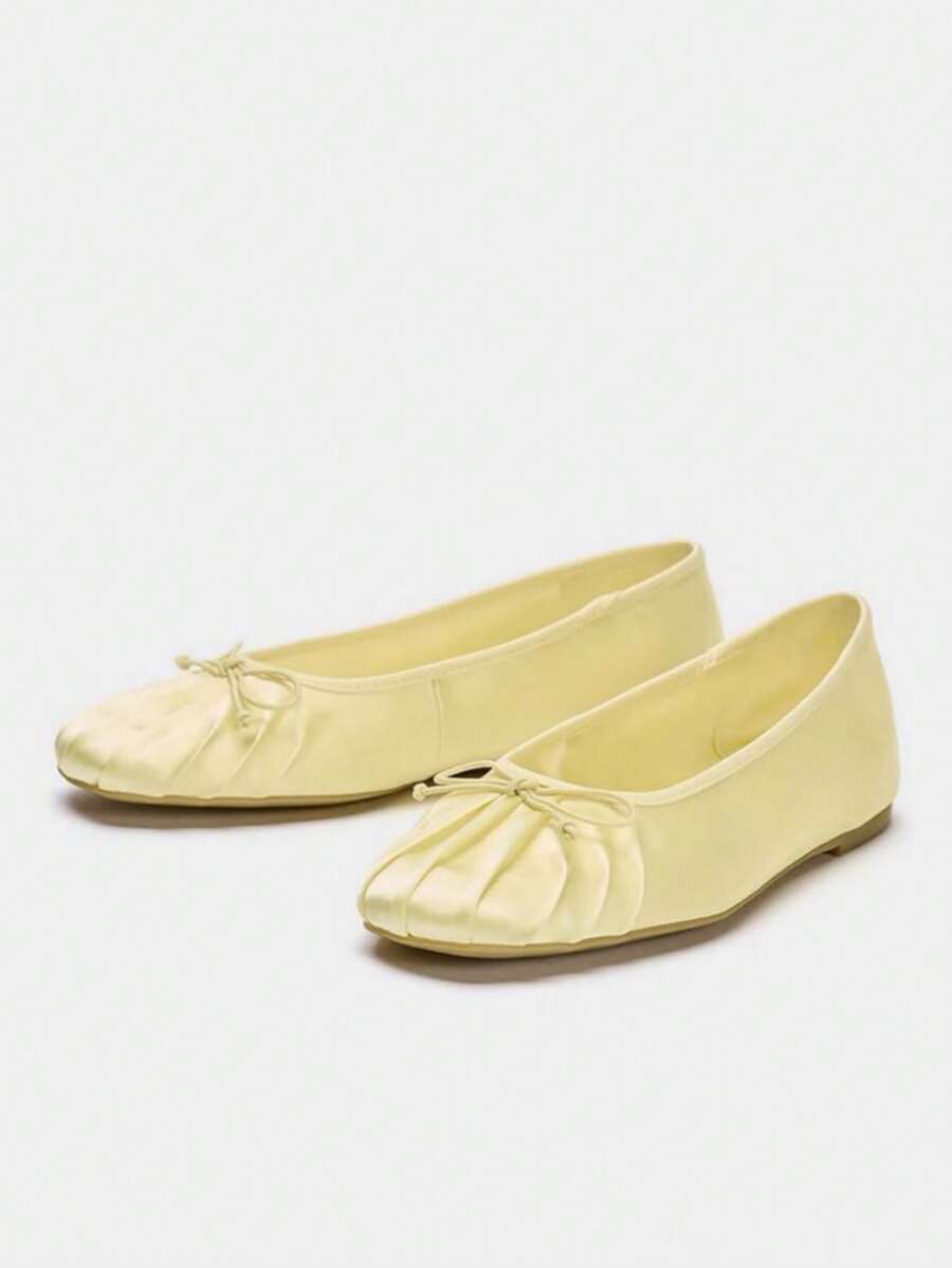 2026 Spring/Summer New Women's Shoes, Bow Decor Ballet Flats - Image 1