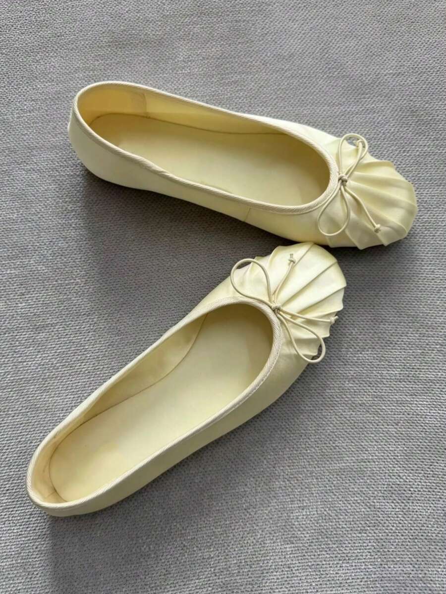 2026 Spring/Summer New Women's Shoes, Bow Decor Ballet Flats - Image 5
