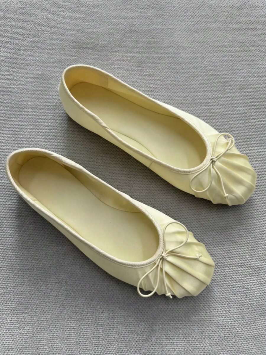 2026 Spring/Summer New Women's Shoes, Bow Decor Ballet Flats - Image 6