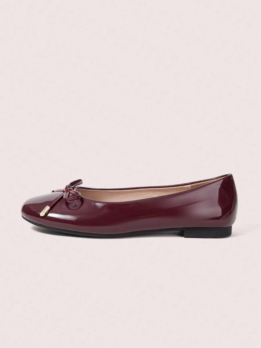 Women's Brown Ballet Flat Shoes, Low-Top Soft Sole Comfortable Lightweight Bow-Knot Granny Style Fashion Work & Casual Wear, Spring/Autumn - Image 28