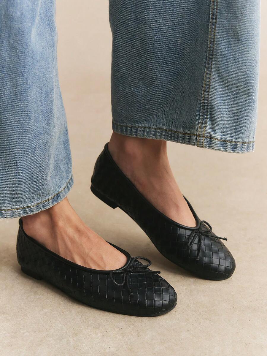 Ballet Flat Shoes, Low-Top Soft Sole Comfortable Lightweight Bow-Knot Granny Fashion Work & Casual Women's Shoes, Brown, Ballet Core - Image 33