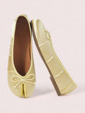 CUCCOO DOLLMOD Women's Gold Satin Pleated Round Toe Split Toe Flats Classic Vintage Japanese Casual Cute Vacation Commute Shoes - Image 1