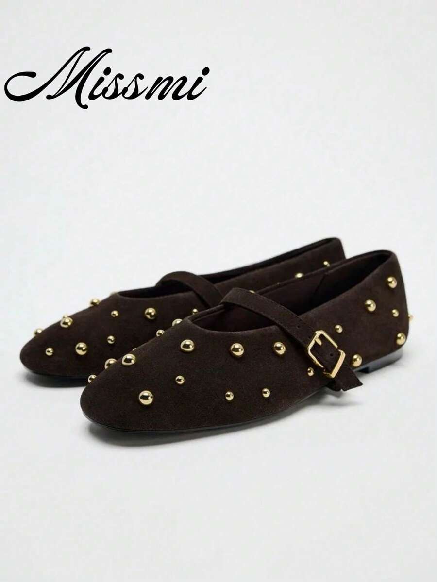 Women's Flat Shoes, Retro Ballet Style, Comfortable Low Heel Flat Shoes, Strap Buckle Suede Mary Jane Flat Shoes, Brown,Mothers Day Gift - Image 19
