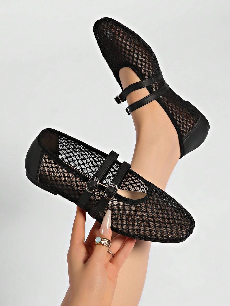 2025 Autumn Women's Round Toe Mesh Ballet Flats, Embroidered Floral & Pearl Decor Design, Elegant Minimalist Breathable Retro Mary Jane Slip-On Style - Image 29
