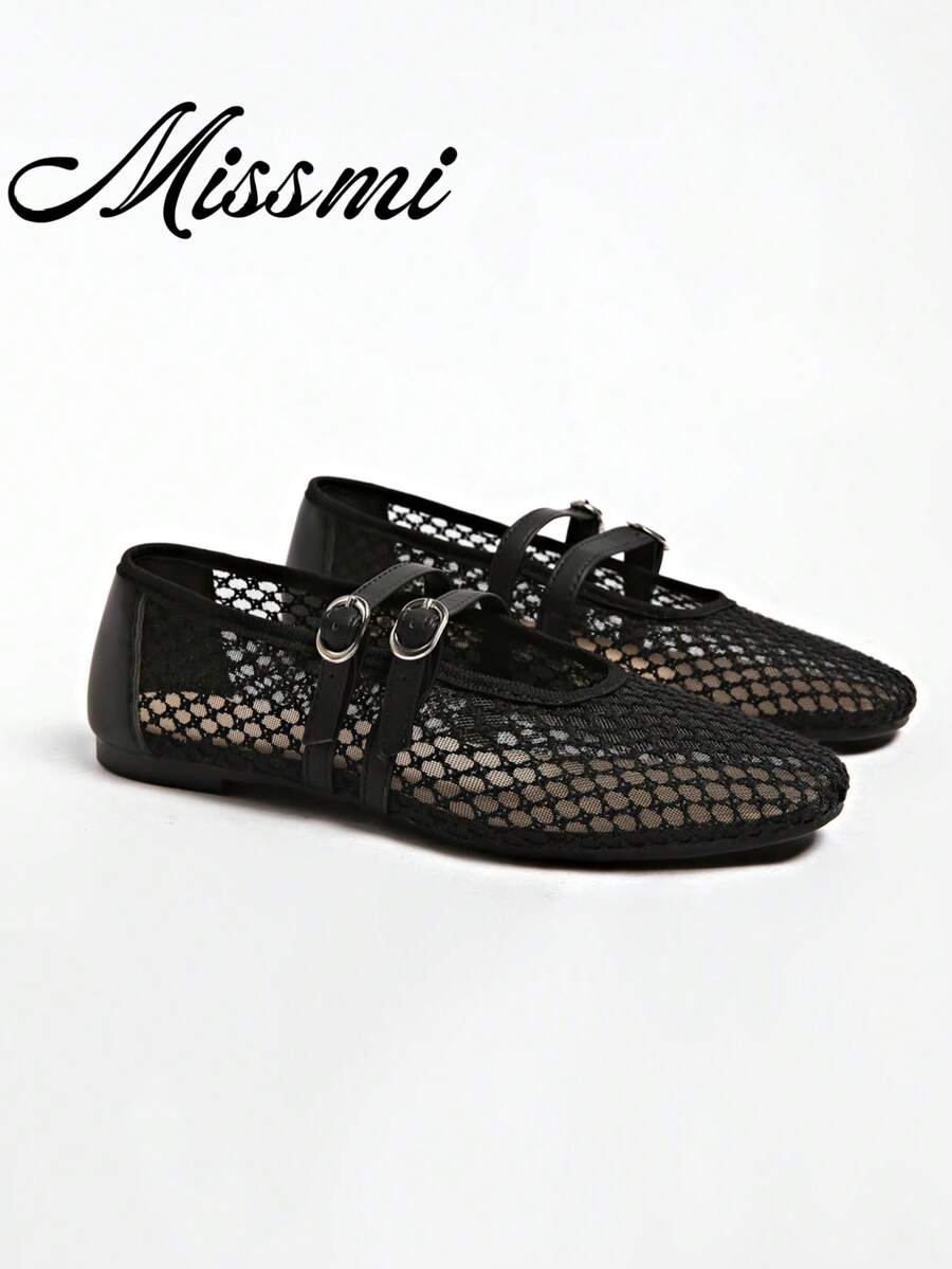 2025 Autumn Women's Round Toe Mesh Ballet Flats, Embroidered Floral & Pearl Decor Design, Elegant Minimalist Breathable Retro Mary Jane Slip-On Style - Image 28