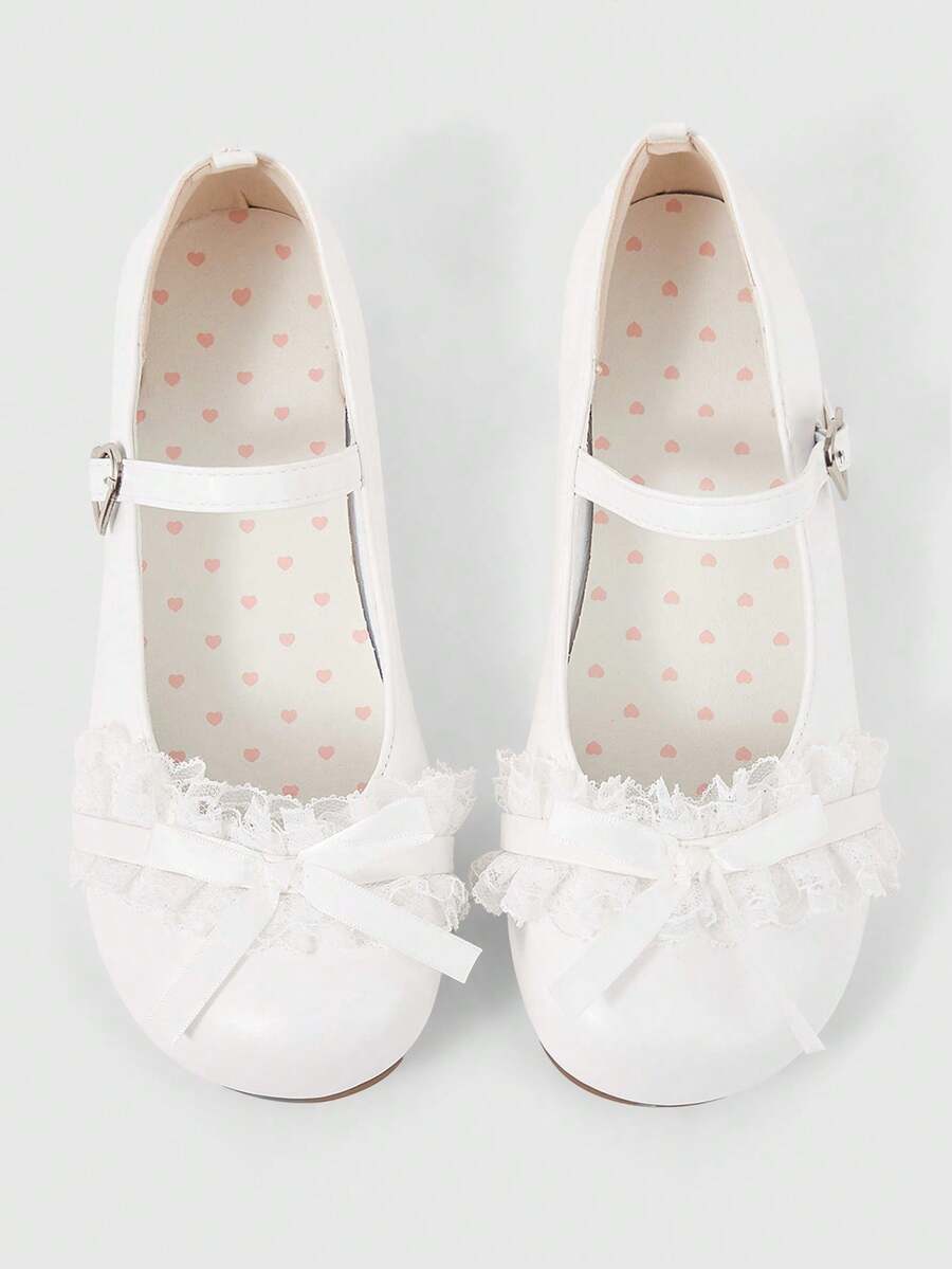 ROMWE Kawaii Women's Red Mary Jane Loafers, Closed Toe, Bow Lace Lolita Ballet Flats For Christmas Y2K 2000s Style - Image 18